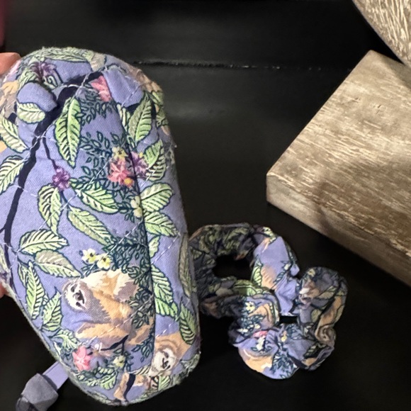 Purple Sloth Print Cosmetic Bag and Scrunchie Set - Picture 4 of 4